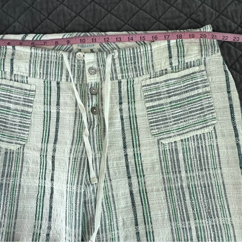 Sundance Pants Women’s XL Gigi Lightweight Relaxed Stripe green White  K - Picture 6 of 8